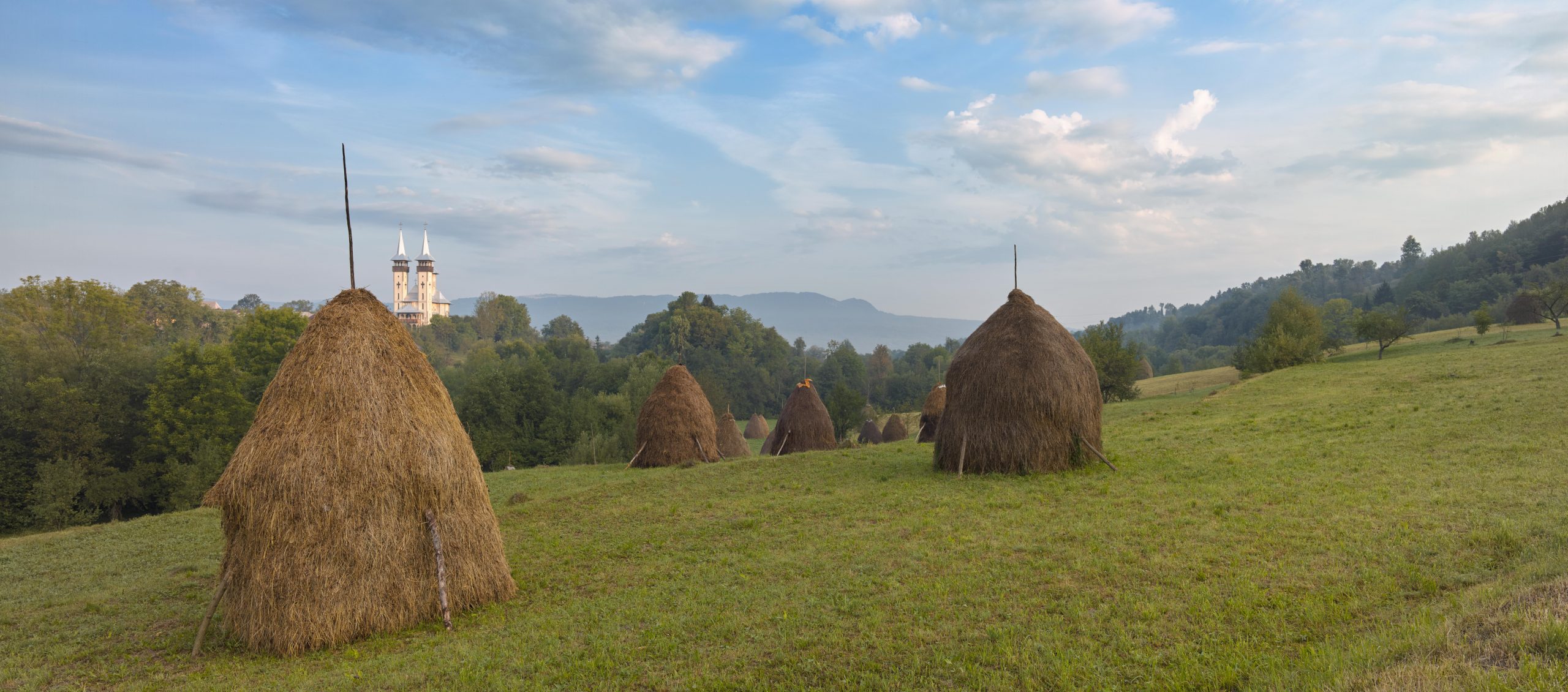 haystacks of maramures landscape romania photography