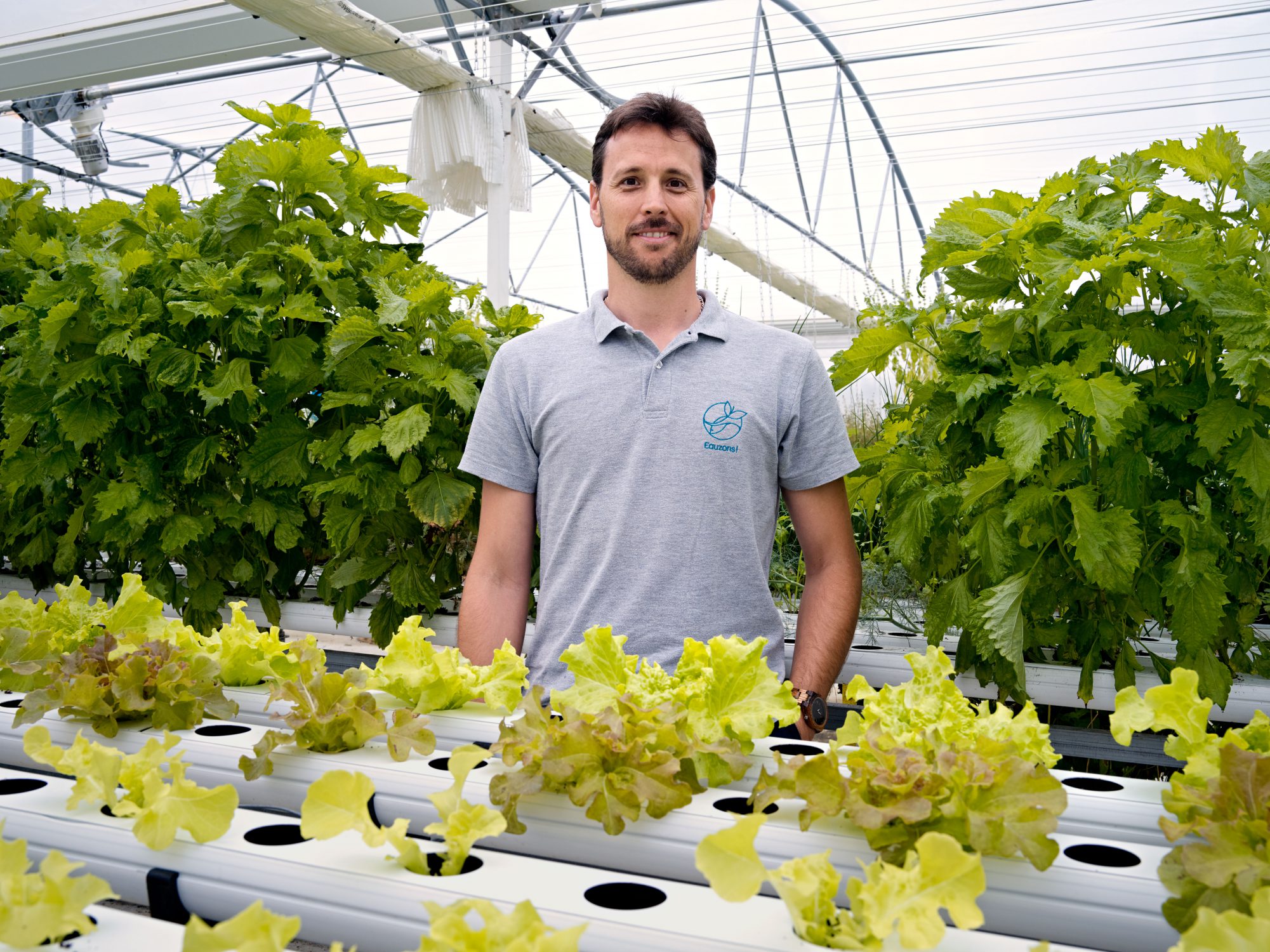 felix haget at Eauzons aquaponics in france a controlled environment agriculture system